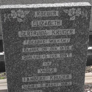 KRUGER Lambert 1863- &amp; Elizabeth Gertruida WILKEN 1876-1957