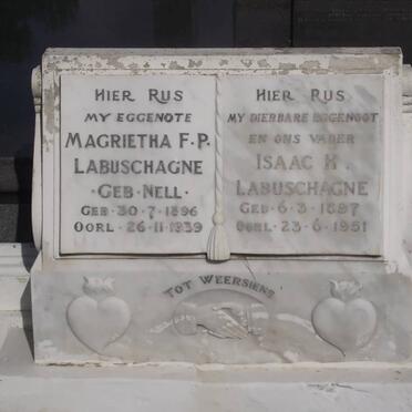 LABUSCHAGNE Magrietha F.P. NELL 1896-1939 &amp; Isaac H. 1897-1951