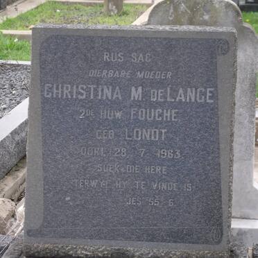 LANGE Christina M., de nee LONDT formerly FOUCHE -1963