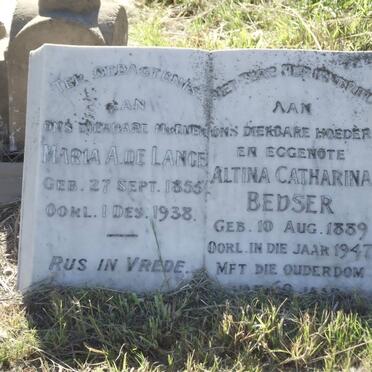 LANGE Maria A., de 1855-1938 :: BEDSER Altina Catharina 1889-1947