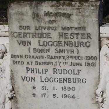 LOGGENBURG Philip Rudolf, von 1890-1964 &amp; Gertrude Hester SMITH 1900-1951