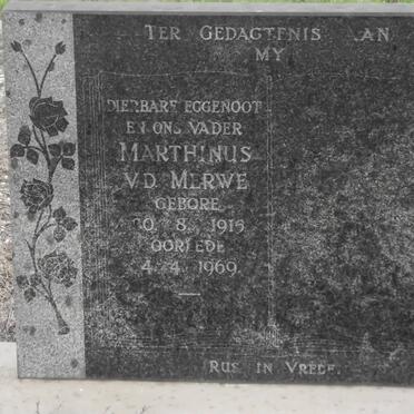 MERWE Marthinus, v.d. 1915-1969
