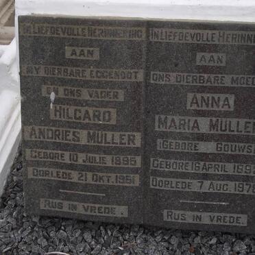 MULLER Hilgard Andries 1895-1951 &amp; Anna Maria GOUWS 1892-1978