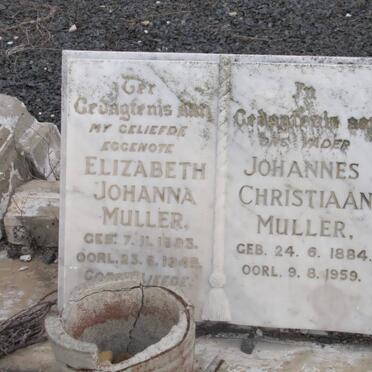 MULLER Johannes Christiaan 1884-1959 &amp; Elizabeth Johanna 1893-1945