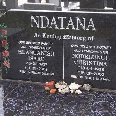 NDATANA Hlanganiso Isaac 1927-2003 &amp; Nobelungu Christina 1938-2003