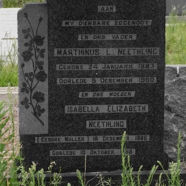 NEETHLING Marthinus L. 1883-1960 &amp; Isabella Elizabeth MULLER 1886-1958