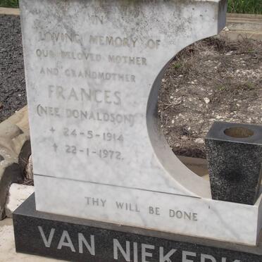 NIEKERK Frances, van nee DONALDSON 1914-1972