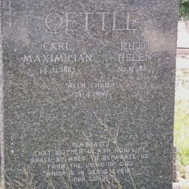 OETTLE Carl Maximilian 1883-1957 &amp; Ruth Helen 1887-1957