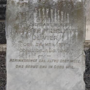 OLIVIER Elizabeth Wilhelmina 1871-1943