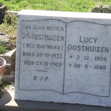 OOSTHUIZEN D.S. nee HAYWARD 1872-1963 :: OOSTHUIZEN Lucy 1906-1995