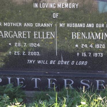 PIETERSE Benjamin 1920-1973 &amp; Margaret Ellen 1924-2003