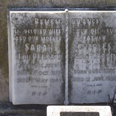 PLESSIS Charles J., du 1876-1955 &amp; Sarah J. VILJOEN 1878-1949