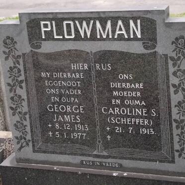 PLOWMAN George James 1913-1977 &amp; Caroline S. SCHEFFER 1913-
