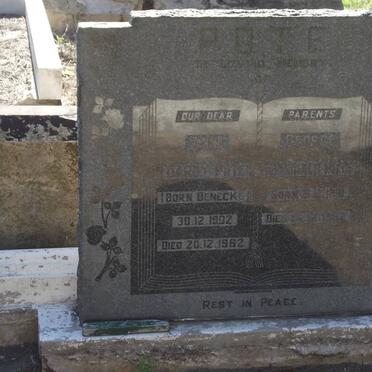 POTE George 1901-1934 &amp; Ann Darby BENECKE 1902-1962