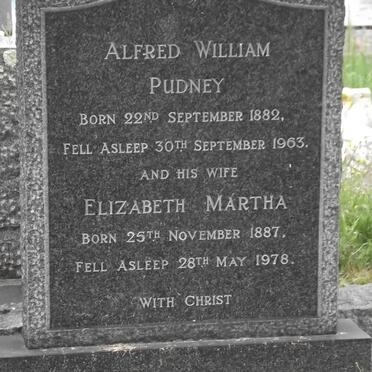 PUDNEY Alfred William 1882-1963 &amp; Elizabeth Martha 1887-1978