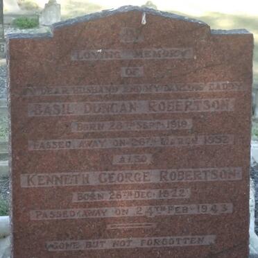 ROBERTSON Basil Duncan 1919-1952 :: ROBERTSON Kenneth George 1922-1943