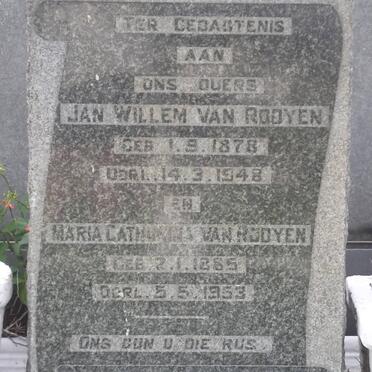 ROOYEN Jan Willem, van 1878-1948 &amp; Maria Catharina 1885-1953