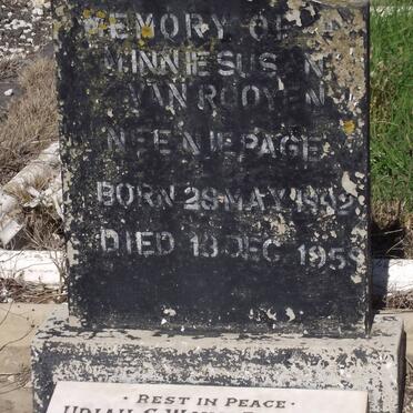 ROOYEN Minnie, van nee NIEPAGE 1892-1959 :: ROOYEN Uriah S.W., van 1889-1966