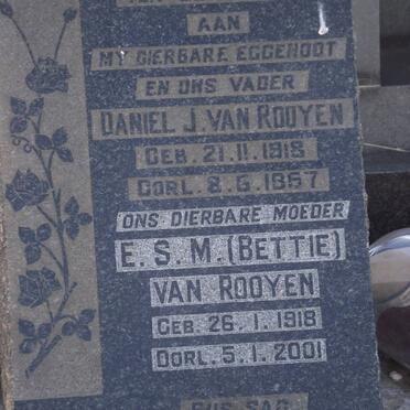 ROOYEN Daniel J., van 1918-1967 &amp; E.S.M. 1918-2001