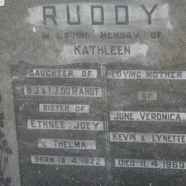 RUDDY Kathleen 1922-1960