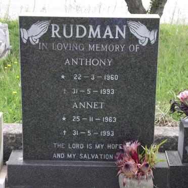 RUDMAN Anthony 1960-1993 &amp; Annet 1963-1993