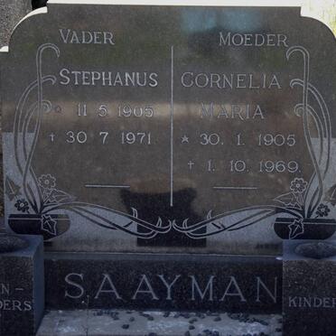 SAAYMAN Stephanus 1905-1971 &amp; Cornelia Maria 1905-1969