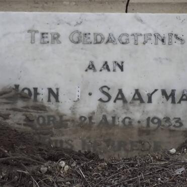 SAAYMAN John J. -1933