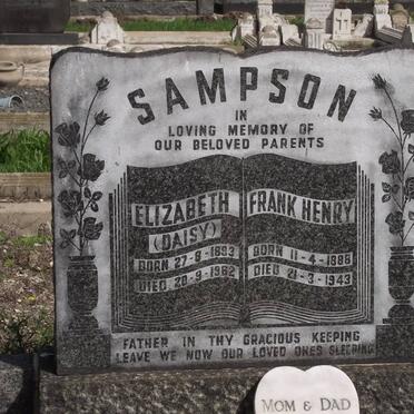 SAMPSON Frank Henry 1888-1943 &amp; Elizabeth 1893-1962