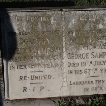 SAMPSON Thomas George -1951 &amp; Dorothy Evelyn -1955