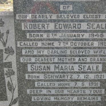 SEALE Susan Maria nee SCHWARTZ 1921-1991 :: SEALE Robert Edward 1945-1954
