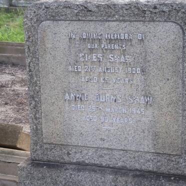 SHAW Giles -1900 &amp; Annie Burns -1945