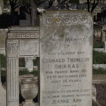 SHIRRAS Leonard Thomson -1938 :: SHIRRAS Jeannie Ann -1914