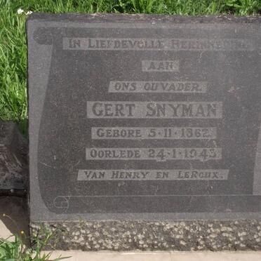 SNYMAN Gert 1862-1943