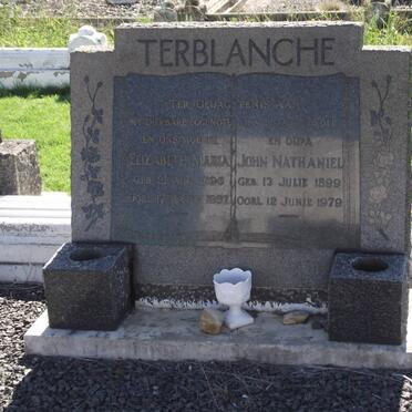 TERBLANCHE Elizabeth Maria 1896-1957 &amp; John Nathaniel 1899-1979