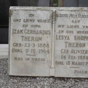 THERON Izak Gerhardus 1888-1964 &amp; Lesya Shophia OLIVIER 1880-1949