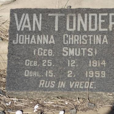 TONDER Johanna Christina, van nee SMUTS 1914-1959