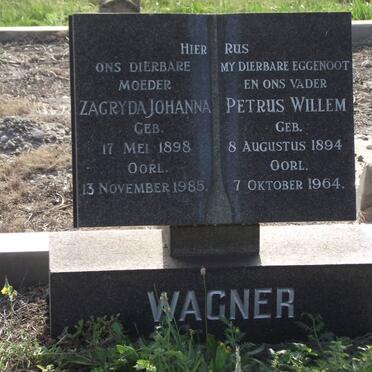 WAGNER Petrus Willem 1894-1964 &amp; Zagryda Johanna 1898-1985