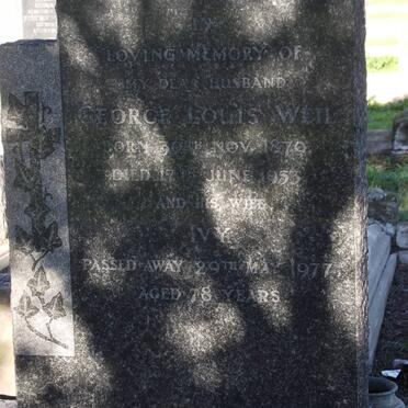 WEIL George Louis 1879-1953 &amp; Ivy -1977