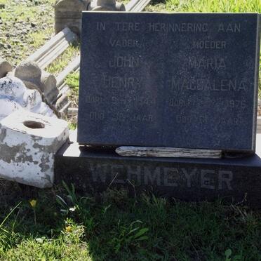 WEHMEYER John Henry -1944 &amp; Maria Magdalena -1975