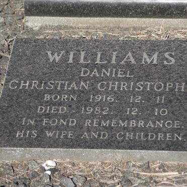 WILLIAMS Daniel Christian Christopher 1916-1982
