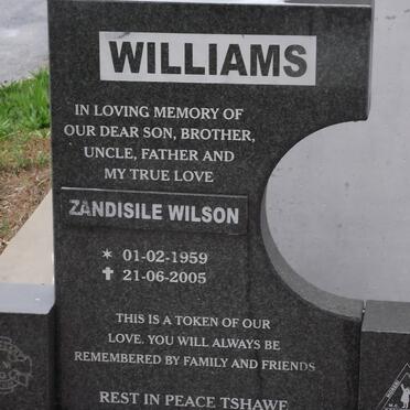 WILLIAMS Zandisile Wilson 1959-2005