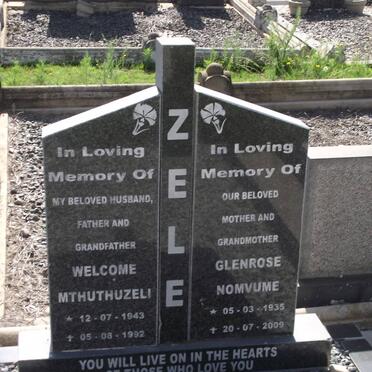 ZELE Welcome Mthuthuzeli 1943-1992 &amp; Glenrose Nomvume 1935-2009