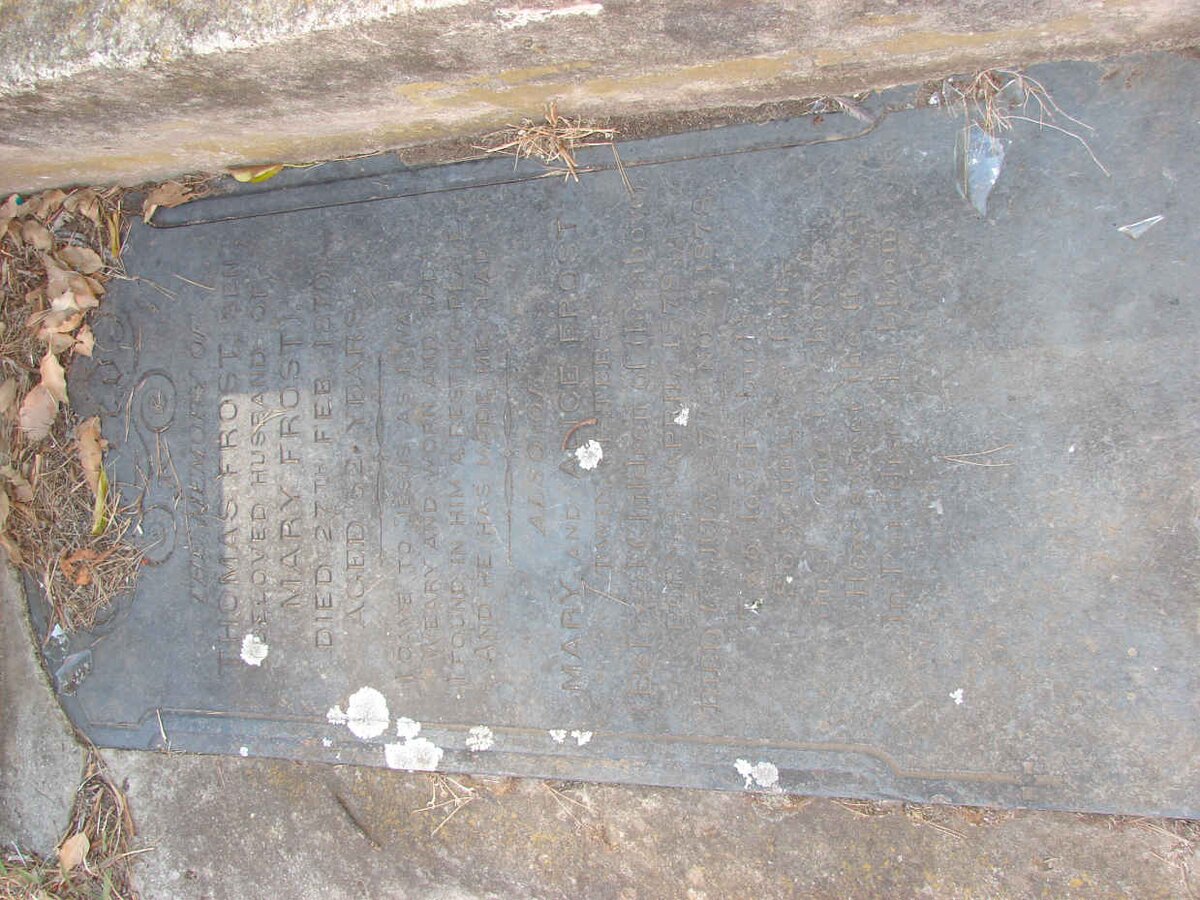 FROST Thomas -1879 :: FROST Mary -1879 :: FROST Alice -1878