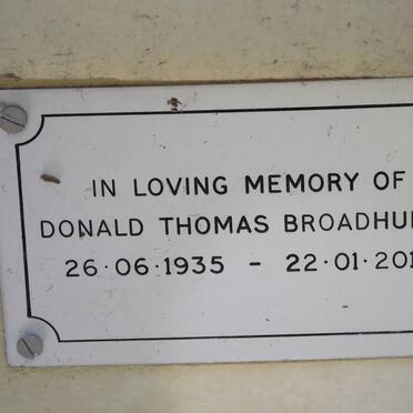 BROADHURST Donald Thomas 1935-2010