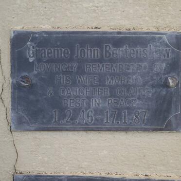 BERTENSHAW Graeme John 1946-1987