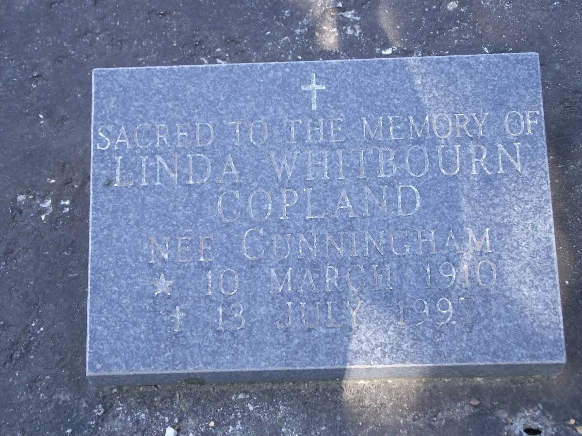 COPLAND Linda Whitbourn nee CUNNINGHAM 1910-1997