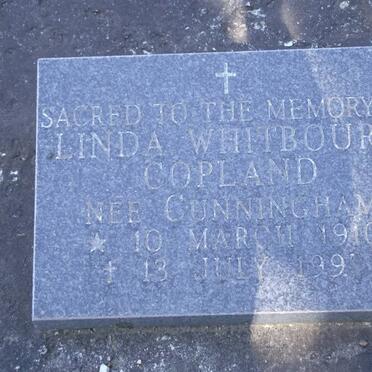COPLAND Linda Whitbourn nee CUNNINGHAM 1910-1997