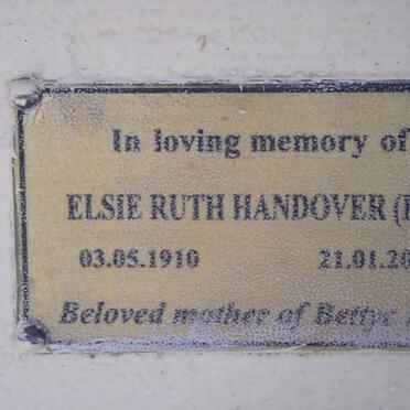 HANDOVER Elsie Ruth 1910-2000