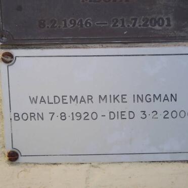 INGMAN Waldemar Mike 1920-2006