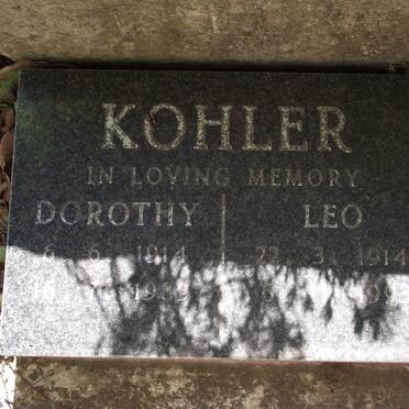 KOHLER Leo 1914-1993 &amp; Dorothy 1914-1989